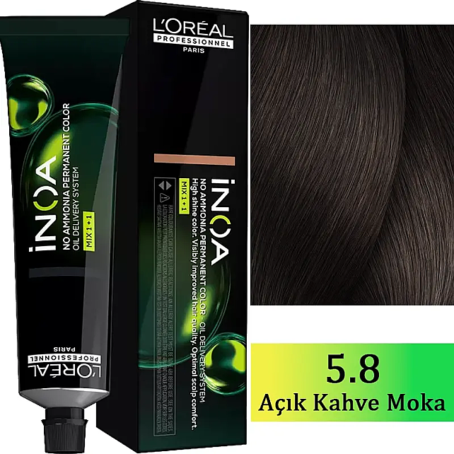 Loreal Professionnel Inoa - Amonyaksız Saç Boyası No: 5.8 Açık Kahve Moka 60g - 1