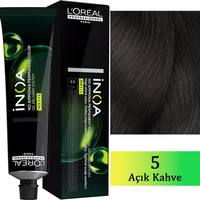 Loreal Professionnel Inoa - Amonyaksız Saç Boyası No: 5 Açık Kestane 60g - 1