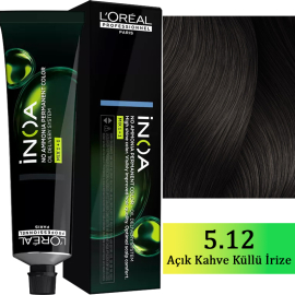 Loreal Professionnel Inoa - Amonyaksız Saç Boyası No: 5.12 Açık Kahve Küllü İrize 60g - Loreal Professionnel