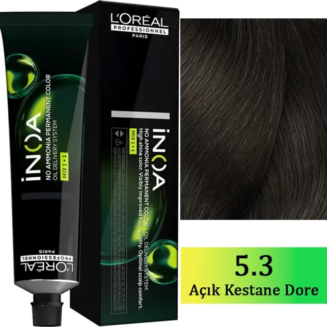 Loreal Professionnel Inoa - Amonyaksız Saç Boyası No: 5.3 Açık Kestane 60g - 1