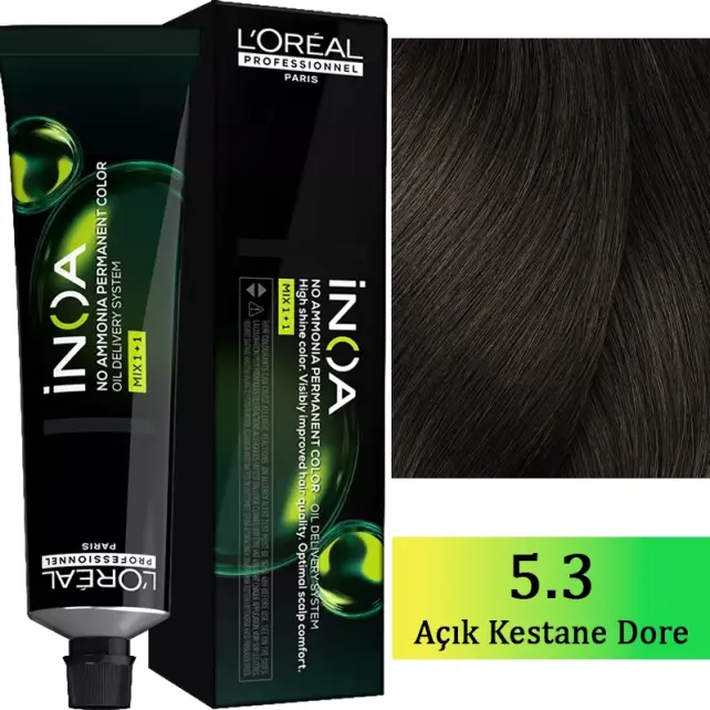 Loreal Professionnel Inoa - Amonyaksız Saç Boyası No: 5.3 Açık Kestane Dore 60g - 1