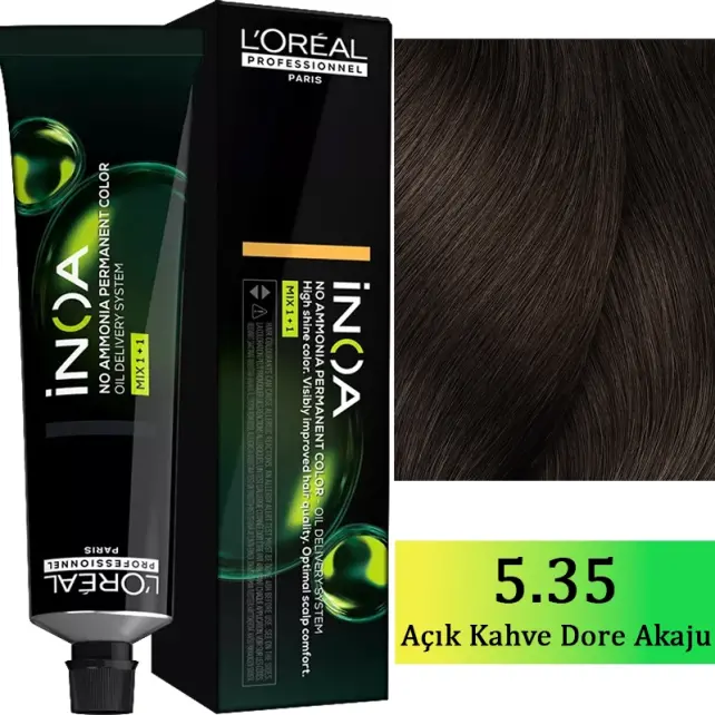 Loreal Professionnel Inoa - Amonyaksız Saç Boyası No: 5.35 Açık Kahve Dore Akaju 60g - 1