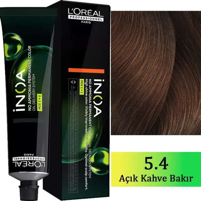 Loreal Professionnel Inoa - Amonyaksız Saç Boyası No: 5.4 Kestane Bakır 60g - 1