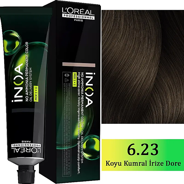 Loreal Professionnel Inoa - Amonyaksız Saç Boyası No: 6.23 Koyu Kumral İrize Dore 60g - 1