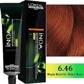 Loreal Professionnel Inoa - Amonyaksız Saç Boyası No: 6.46 Koyu Kumral Bakır Kızıl 60g - Loreal Professionnel