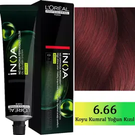 Loreal Professionnel Inoa - Amonyaksız Saç Boyası No: 6.66 Koyu Kumral Yoğun Kızıl - Loreal Professionnel
