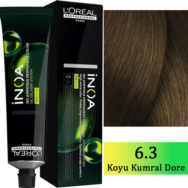 Loreal Professionnel Inoa - Amonyaksız Saç Boyası No: 6.3 Koyu Kumral Dore 60g - 1