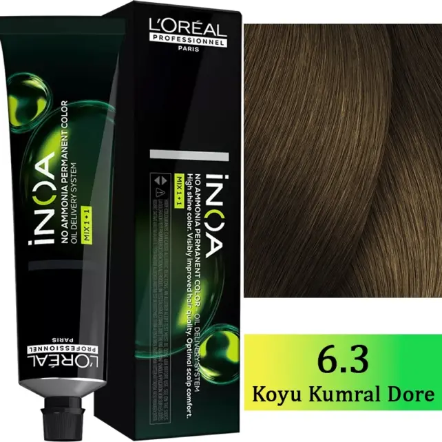 Loreal Professionnel Inoa - Amonyaksız Saç Boyası No: 6.3 Koyu Kumral Dore 60g - 1