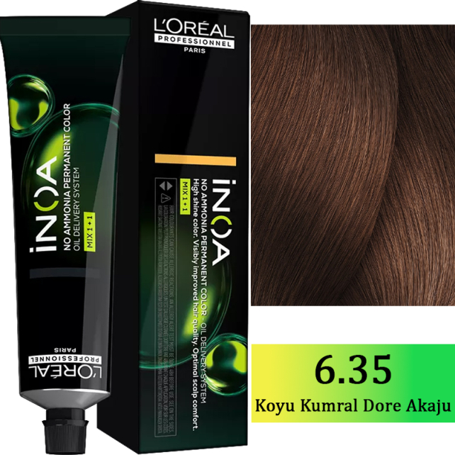 Loreal Professionnel Inoa - Amonyaksız Saç Boyası No: 6.35 Koyu Kumral Dore Akaju 60g - 1