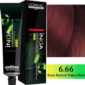 Loreal Professionnel Inoa - Amonyaksız Saç Boyası No: 6.66 Koyu Kumral Yoğun Kızıl - Loreal Professionnel