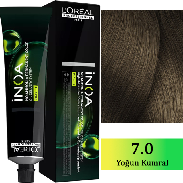 Loreal Professionnel Inoa - Amonyaksız Saç Boyası No: 7.0 Yoğun Kumral 60g - 1