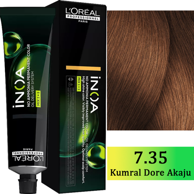 Loreal Professionnel Inoa - Amonyaksız Saç Boyası No: 7.35 Kumral Dore Akaju 60g - 1