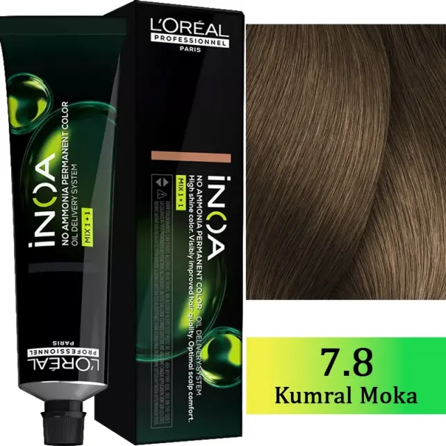 Loreal Professionnel Inoa - Amonyaksız Saç Boyası No: 7.8 Kumral Mocha 60g - 1