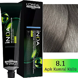 Loreal Professionnel Inoa - Amonyaksız Saç Boyası No: 8.1 Koyu Sarı Küllü 60g - Loreal Professionnel