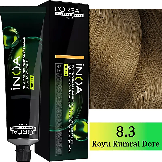 Loreal Professionnel Inoa - Amonyaksız Saç Boyası No: 8.3 Açık Kumral Dore 60g - 1