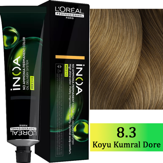 Loreal Professionnel Inoa - Amonyaksız Saç Boyası No: 8.3 Açık Kumral Dore 60g - 1
