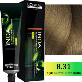 Loreal Professionnel Inoa - Amonyaksız Saç Boyası No: 8.31 Açık Kumral Dore Küllü 60g - Loreal Professionnel