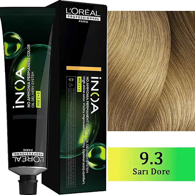 Loreal Professionnel Inoa - Amonyaksız Saç Boyası No: 9.3 Funda Sarı Dore 60g - 1