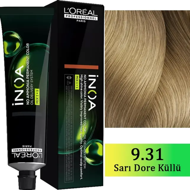 Loreal Professionnel Inoa - Amonyaksız Saç Boyası No: 9.31 Sarı Dore Küllü 60g - 1