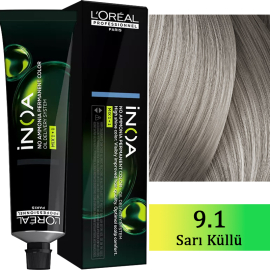 Loreal Professionnel Inoa - Amonyaksız Saç Boyası No: 9.1 Sarı Küllü 60g - Loreal Professionnel