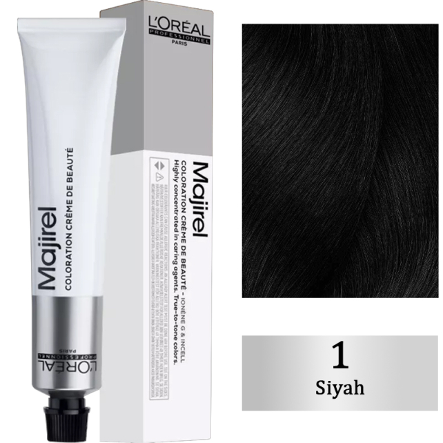 Loreal Professionnel Majirel Coloration Creme - Saç Boyası No: 1 Siyah 50ml - 1