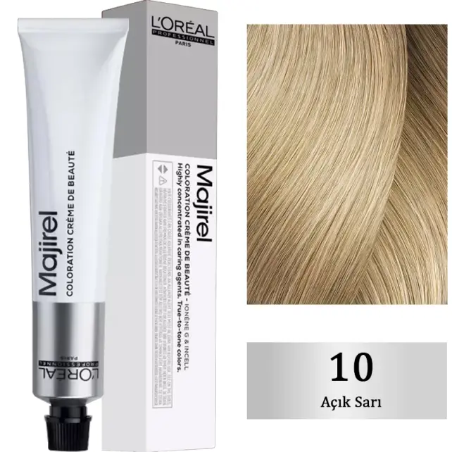 Loreal Professionnel Majirel Coloration Creme - Saç Boyası No: 10 Açık Sarı 50ml - 1