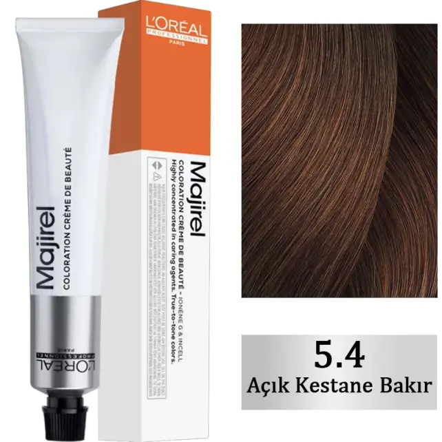 Loreal Professionnel Majirel Coloration Creme - Saç Boyası No: 5.4 Açık Kestane Bakır 50ml - 1