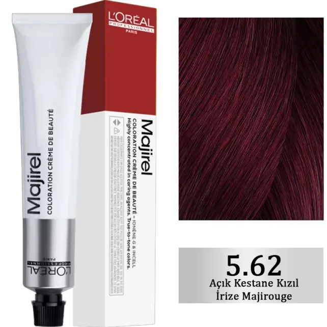 Loreal Professionnel Majirel Coloration Creme - Saç Boyası No: 5.62 Açık Kestane Kızıl İrize Majirouge 50ml - 1