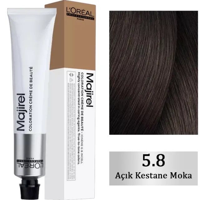 Loreal Professionnel Majirel Coloration Creme - Saç Boyası No: 5.8 Açık Kestane Moka 50ml - 1