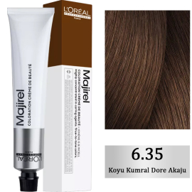 Loreal Professionnel Majirel Coloration Creme - Saç Boyası No: 6.35 Koyu Kumral Dore Akaju 50ml - Loreal Professionnel