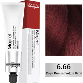 Loreal Professionnel Majirel Coloration Creme - Saç Boyası No: 6.66 Koyu Kumral Yoğun Kızıl 60ml - Loreal Professionnel