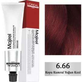 Loreal Professionnel Majirel Coloration Creme - Saç Boyası No: 6.66 Koyu Kumral Yoğun Kızıl 60ml - 1
