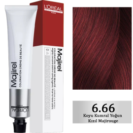 Loreal Professionnel Majirel Coloration Creme - Saç Boyası No: 6.66 - Koyu Kumral Yoğun Kızıl Majirouge 50ml - Loreal Professionnel