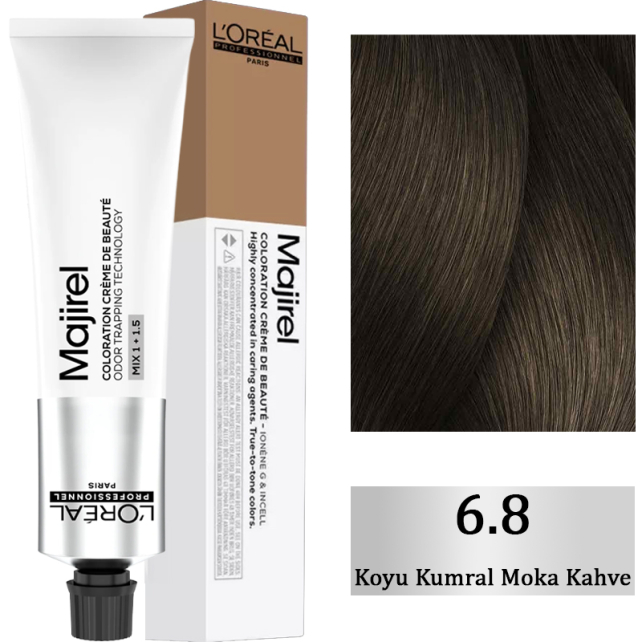 Loreal Professionnel Majirel Coloration Creme - Saç Boyası No: 6.8 Koyu Kumral Moka Kahve 60ml - 1