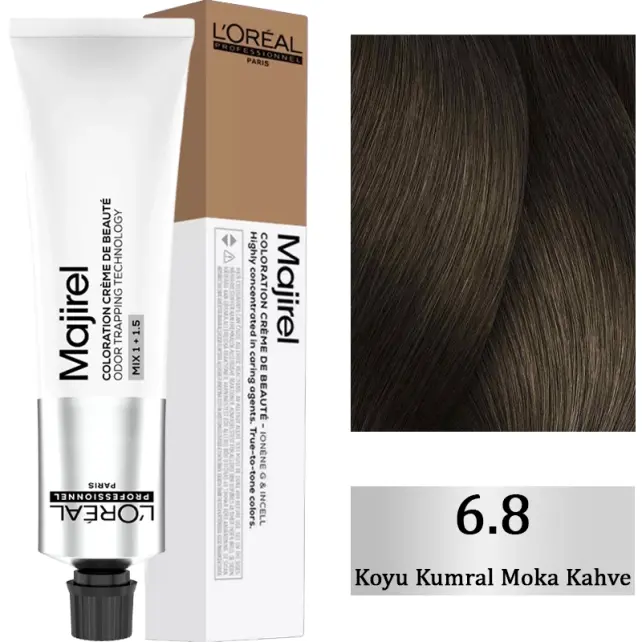 Loreal Professionnel Majirel Coloration Creme - Saç Boyası No: 6.8 Koyu Kumral Moka Kahve 60ml - 1