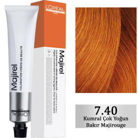 Loreal Professionnel Majirel Coloration Creme - Saç Boyası No: 7.40 Kumral Çok Yoğun Bakır Majirouge 50ml - Loreal Professionnel