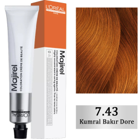 Loreal Professionnel Majirel Coloration Creme - Saç Boyası No: 7.43 Kumral Bakır Dore 50ml - Loreal Professionnel