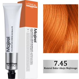 Loreal Professionnel Majirel Coloration Creme - Saç Boyası No: 7.45 Kumral Bakır Akaju Majirouge 50ml - Loreal Professionnel
