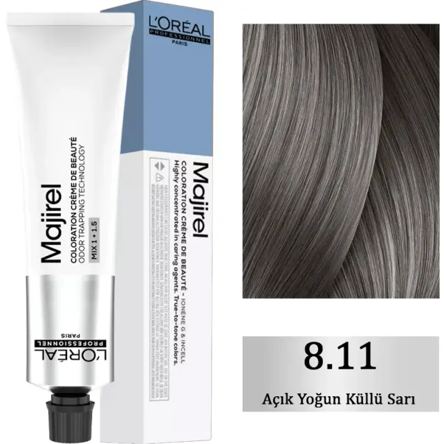 Loreal Professionnel Majirel Coloration Creme - Saç Boyası No: 8.11 Açık Yoğun Küllü Sarı 60ml - 1