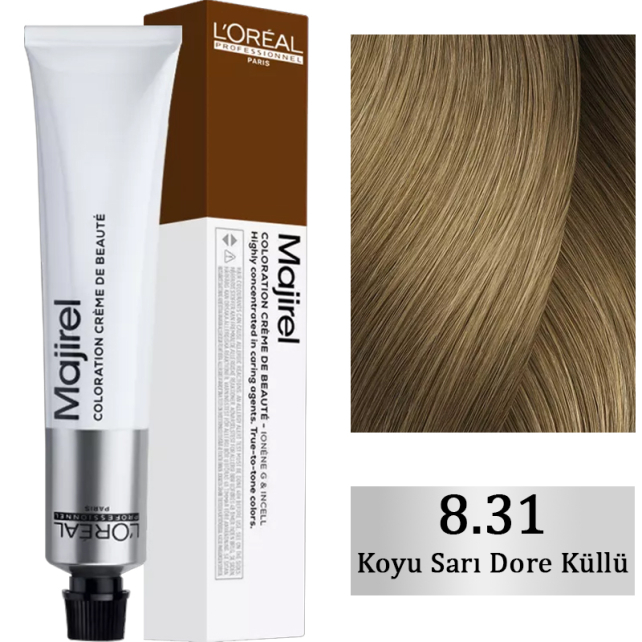 Loreal Professionnel Majirel Coloration Creme - Saç Boyası No: 8.31 Koyu Sarı Dore Küllü 50ml - 1