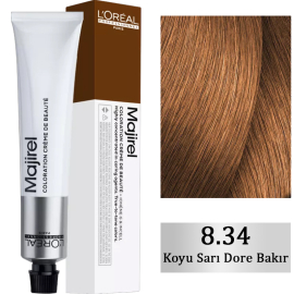 Loreal Professionnel Majirel Coloration Creme - Saç Boyası No: 8.34 Koyu Sarı Dore Bakır 50ml - Loreal Professionnel