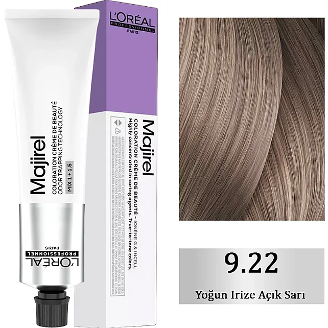 Loreal Professionnel Majirel Coloration Creme - Saç Boyası No: 9.22 Yoğun Irize Açık Sarı 60ml - 1