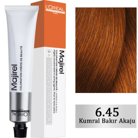 Loreal Professionnel Majirel Coloration Creme - Saç Boyası No:6.45 Koyu Kumral Bakır Akaju 50ml - Loreal Professionnel