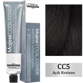 Loreal Professionnel Majirel Cool Cover - Yoğun Beyaz Kapatıcı Saç Boyası No: 5 Açık Kestane 50ml - Loreal Professionnel