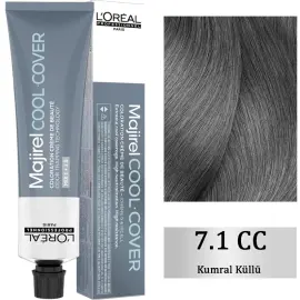 Loreal Professionnel Majirel Cool Cover - Yoğun Beyaz Kapatıcı Saç Boyası No: 7.1 Kumral Küllü 60ml - Loreal Professionnel