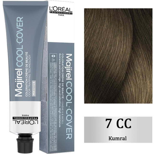 Loreal Professionnel Majirel Cool Cover - Yoğun Beyaz Kapatıcı Saç Boyası No: 7 Kumral 60ml - 1