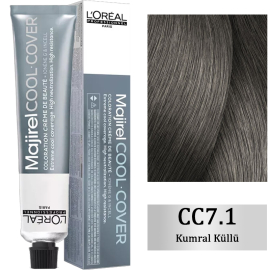 Loreal Professionnel Majirel Cool Cover - Yoğun Beyaz Kapatıcı Saç Boyası No: 7.1 Kumral Küllü 50ml - Loreal Professionnel