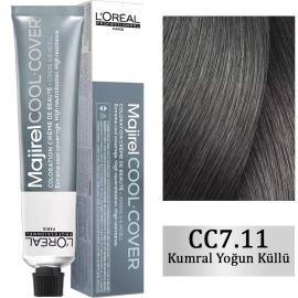 Loreal Professionnel Majirel Cool Cover - Yoğun Beyaz Kapatıcı Saç Boyası No: 7.11 Kumral Yoğun Küllü 50ml - Loreal Professionnel