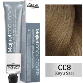 Loreal Professionnel Majirel Cool Cover - Yoğun Beyaz Kapatıcı Saç Boyası No: 8 Koyu Sarı - Loreal Professionnel