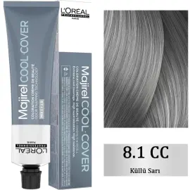 Loreal Professionnel Majirel Cool Cover - Yoğun Beyaz Kapatıcı Saç Boyası No: 8.1 Küllü Sarı 60ml - 1